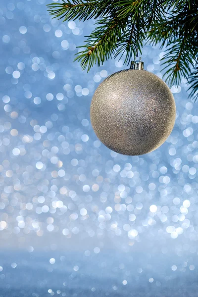 Christmas Tree Branch with Christmas Ball — Stock Photo, Image