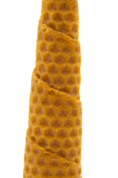 Bijenwas kaars geïsoleerd — Stockfoto
