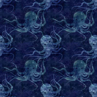 sorunsuz yinelenebilir deniz canavarı Kraken desen