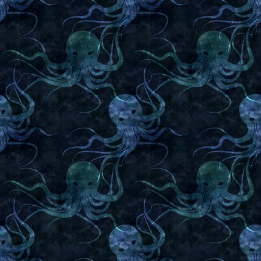 Ahtapot ile dokulu eski kağıt arka plan