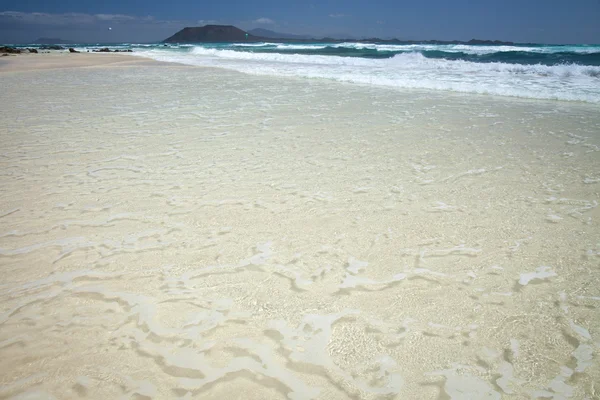 Strand Nord Fuerteventura, Corralejo Flagge — Stockfoto