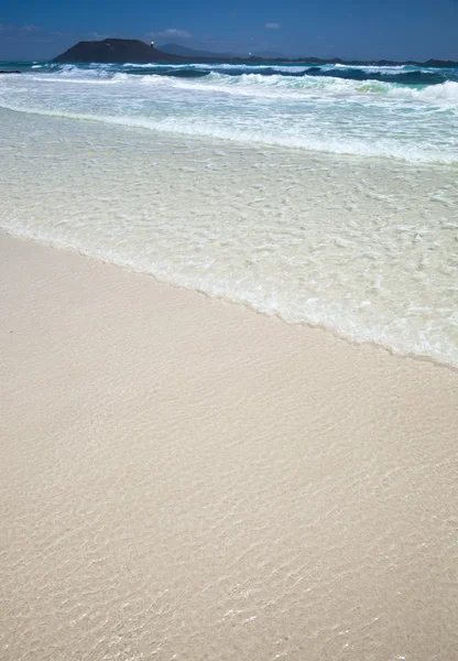 Norra Fuerteventura, stranden Corralejo Flag — Stockfoto