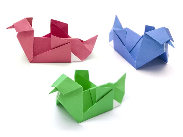 Origami modelu - kaczka mandarynka — Zdjęcie stockowe