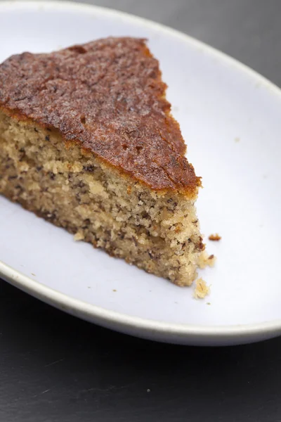 Bolo de banana na superfície da ardósia — Fotografia de Stock