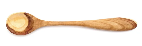 Ręcznie robione drewnianą łyżką na białym tle — Zdjęcie stockowe