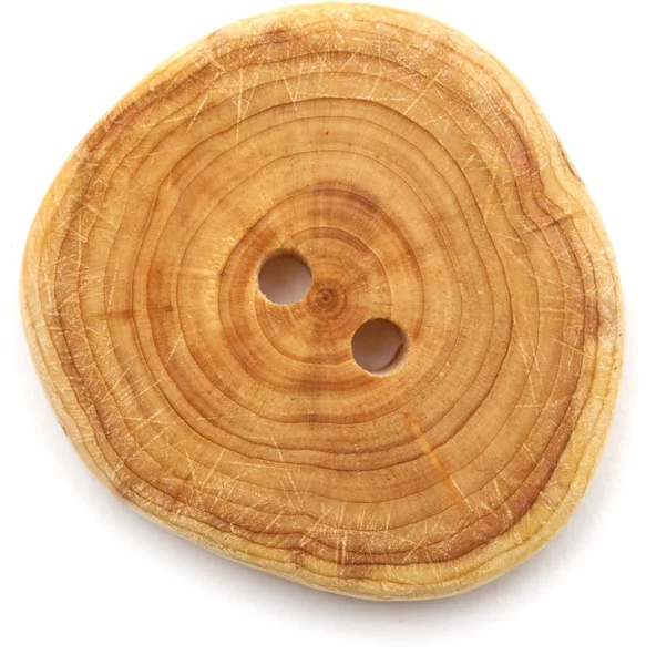 Handmade wooden buttons isolated — Stock Photo, Image