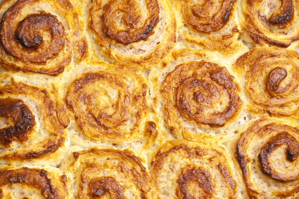 Tray of strawberry quark rolls — Stock Photo, Image