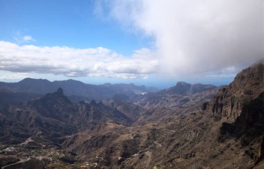 Gran Canaria, adanın merkez kısmının manzarası, Las Cumbres, ie The Summits, Ekim 