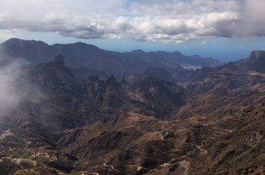 Gran Canaria, adanın merkez kısmının manzarası, Las Cumbres, ie The Summits, Ekim 