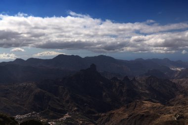 Gran Canaria, adanın merkez kısmının manzarası, Las Cumbres, ie The Summits, Ekim 