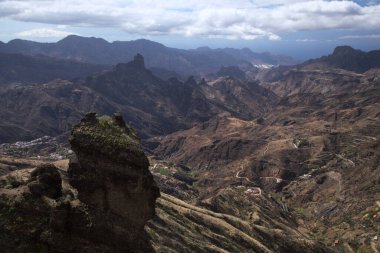 Gran Canaria, adanın merkez kısmının manzarası, Las Cumbres, ie The Summits, Ekim 