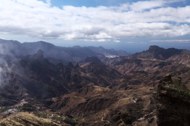 Gran Canaria, adanın merkez kısmının manzarası, Las Cumbres, ie The Summits, Ekim 