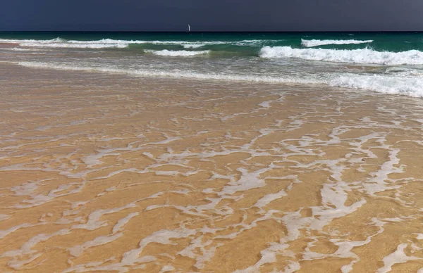 Fuerteventura Kanárské Ostrovy Široká Písečná Pláž Playa Del Matorral Poloostrově — Stock fotografie