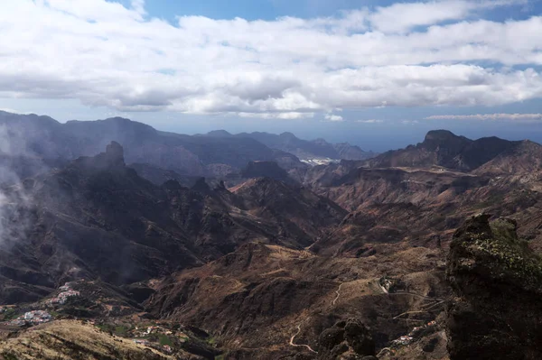 Gran Canaria Krajobraz Centralnej Części Wyspy Las Cumbres Czyli Szczyty — Zdjęcie stockowe