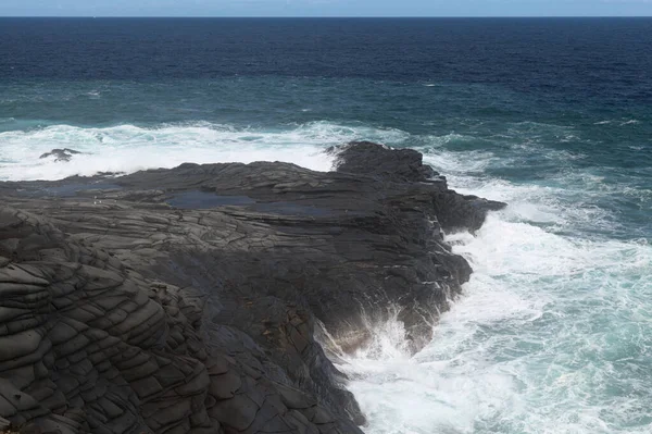 Costa Norte Gran Canaria Campos Lava Zona Banaderos Lava Gris — Foto de Stock