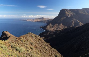 Gran Canaria, Punta de las Arenas yolu boyunca uzanan manzaralar adanın batı kısmında, Playa de Artenara olarak da bilinir.