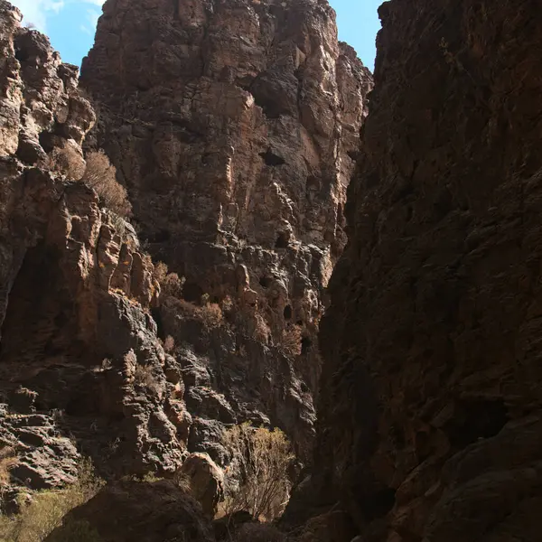 Gran Canaria Paysages Long Route Randonnée Autour Ravive Barranco Hondo — Photo