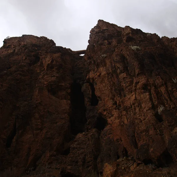 Gran Canaria Paysages Long Route Randonnée Autour Ravive Barranco Hondo — Photo