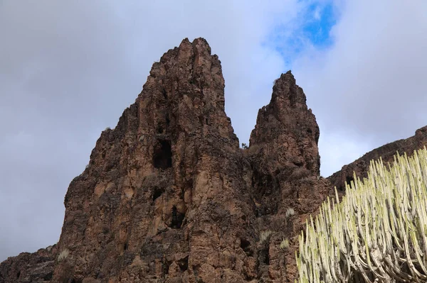 Gran Canaria Krajobrazy Wzdłuż Szlaku Turystycznego Wokół Ravive Barranco Hondo — Zdjęcie stockowe