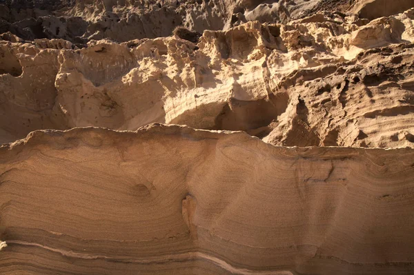 Gran Canaria Erstaunliche Sandsteinerosionsfiguren Schluchten Kap Punta Las Arenas Westen — Stockfoto