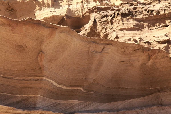 Gran Canaria Fantastiska Erosionsfigurer Sandsten Raviner Punta Las Arenas Udde — Stockfoto