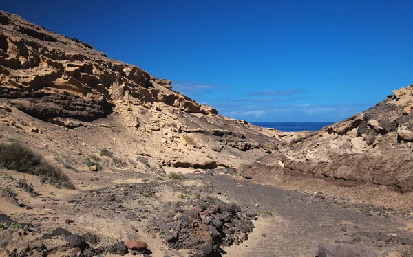 Gran Canaria Verbazingwekkende Zandsteen Erosie Figuren Ravijnen Punta Las Arenas — Stockfoto