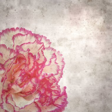 Pembe kenarlı açık krem karanfilli şık desenli eski kağıt arka plan