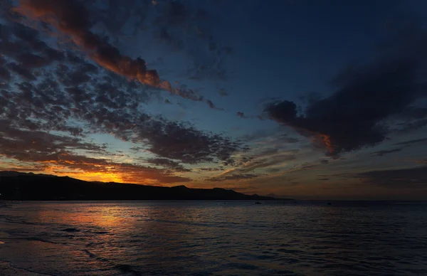 Prachtige Zonsondergang Boven Het Strand Van Las Canteras Las Palmas — Stockfoto