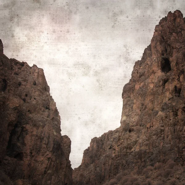 Стилістичне Тло Старовинного Паперу Ландшафтом Gran Canaria Глибокого Ущелини Barranco — стокове фото