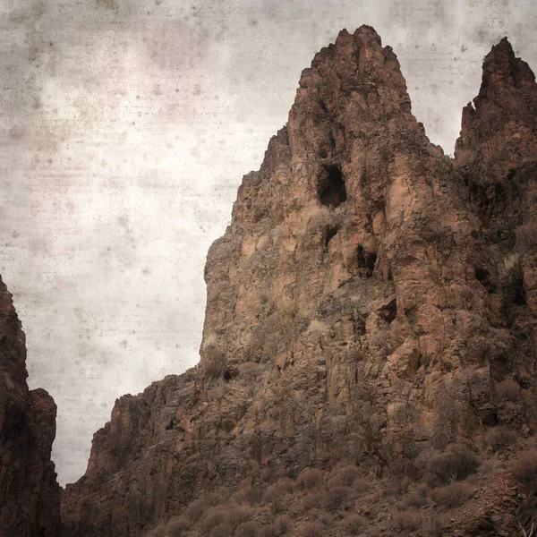 Fondo Papel Viejo Con Textura Elegante Con Paisaje Gran Canaria — Foto de Stock