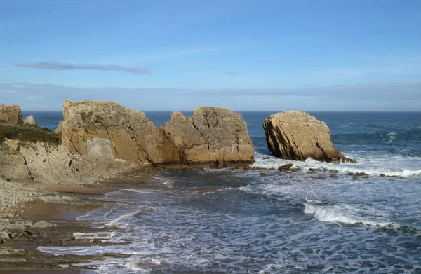 Coast Cantabria Region Spain North Coast Landscape Costa Quebrada Broken — Stock Photo, Image