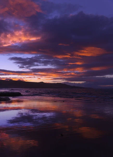 Schöner Sonnenuntergang Über Dem Strand Von Las Canteras Las Palmas — Stockfoto