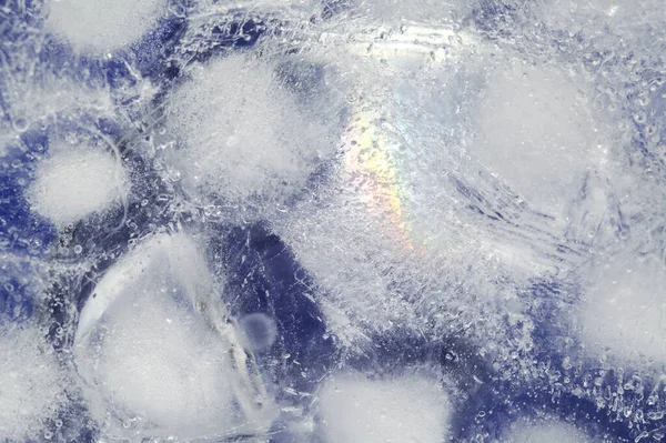 Παγωμένη Υφή Ξεχωριστά Παγάκια Κατεψυγμένα Ένα Κομμάτι Πάγου — Φωτογραφία Αρχείου
