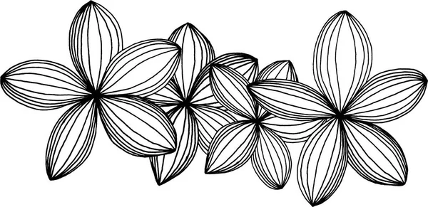 Linia Kwiatowy Wzór Narysowany Ręcznie Bezszwowe Powtarzalne — Zdjęcie stockowe