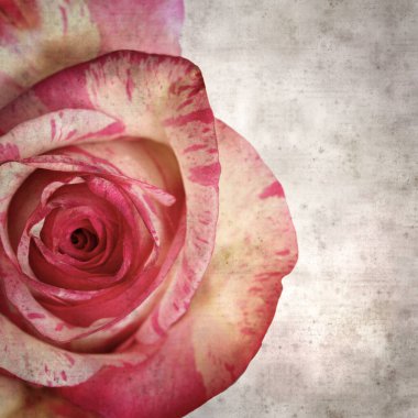 Benekli pembe ve kremalı eski kağıt kare arkaplan 