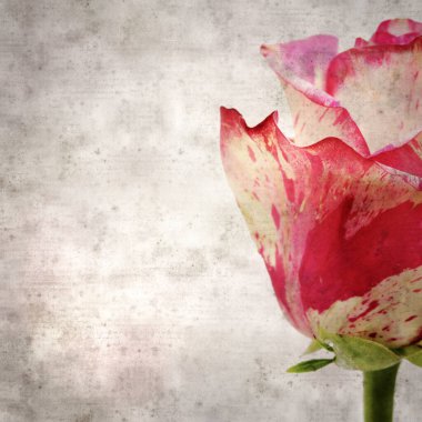 Benekli pembe ve kremalı eski kağıt kare arkaplan 