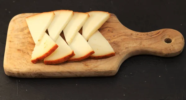 Produção Ilhas Canárias Queijo Cabra Semi Curado Suave Coberto Com — Fotografia de Stock