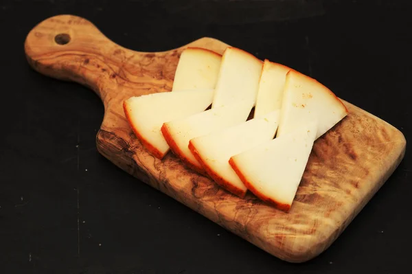 Produkce Kanárských Ostrovů Mírný Polotučný Kozí Sýr Paprikou Vyrobený Fuerteventuře — Stock fotografie