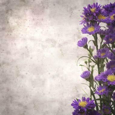  Eski kağıt kare stil eski desenli kağıt arka plan küçük mor paskalya çiçekleri arka plan