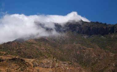Gran Canaria, adanın merkezi manzarası, Las Cumbres, ie The Summits, yürüyüş rotası Tejeda - Roque Bentayga
