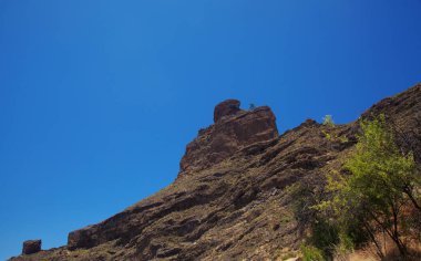 Gran Canaria, adanın merkezi manzarası, Las Cumbres, ie The Summits, yürüyüş rotası Tejeda - Roque Bentayga