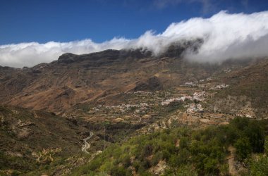 Gran Canaria, adanın merkezi manzarası, Las Cumbres, ie The Summits, yürüyüş rotası Tejeda - Roque Bentayga