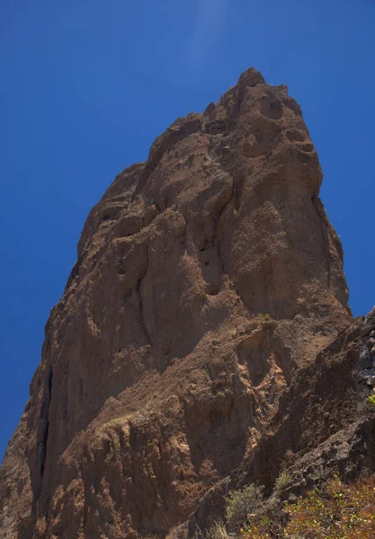 카나리아 이섬의 Summitts Climbing Route Tejeda Roque Bentayga — 스톡 사진