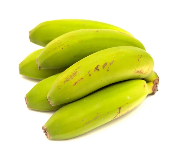 Cacho Banana Verde Curto Imaturo Das Ilhas Canárias Isolado Sobre — Fotografia de Stock