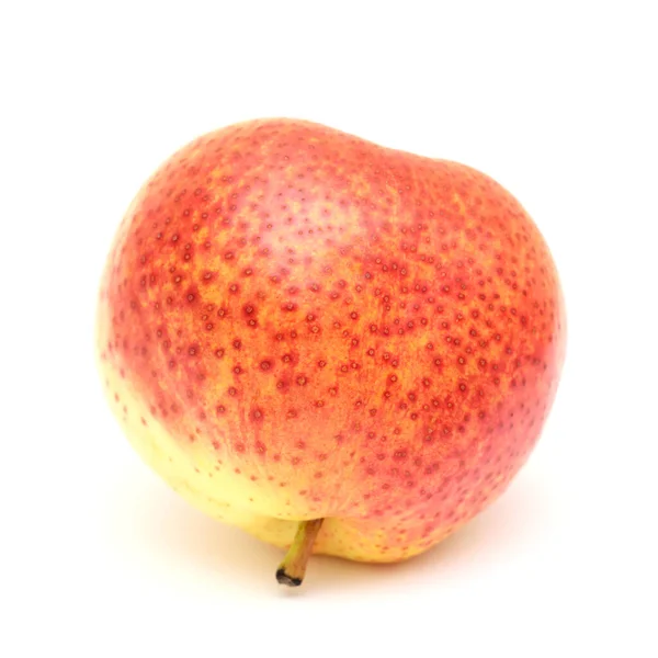 白い背景に孤立した大きな丸みを帯びた黄色と赤の洋ナシの果実 — ストック写真