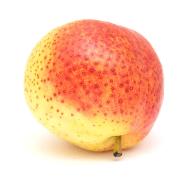 Grande Fruta Pêra Amarela Vermelha Muito Redonda Isolada Sobre Fundo — Fotografia de Stock
