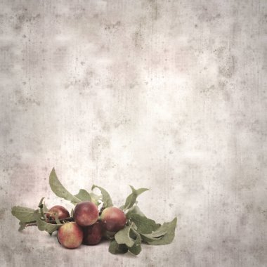 kare biçiminde küçük kırmızı erikli eski desenli kağıt arka plan