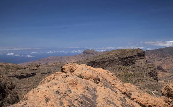 グラン カナリア島 島の中央部の風景 カンブレス すなわちサミット ライスコ キミリケへの上昇ルート Tejeda自治体 — ストック写真