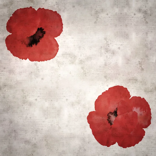 Élégant Fond Texturé Vieux Papier Avec Des Coquelicots Aquarelle — Photo