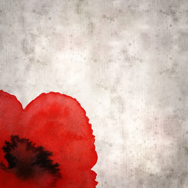 Stylish Textured Old Paper Background Watercolor Poppies — Stock Photo, Image